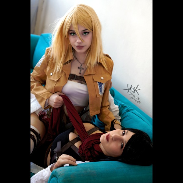 Yvaine Dazzling and YungLoli as Mikasa and Historia